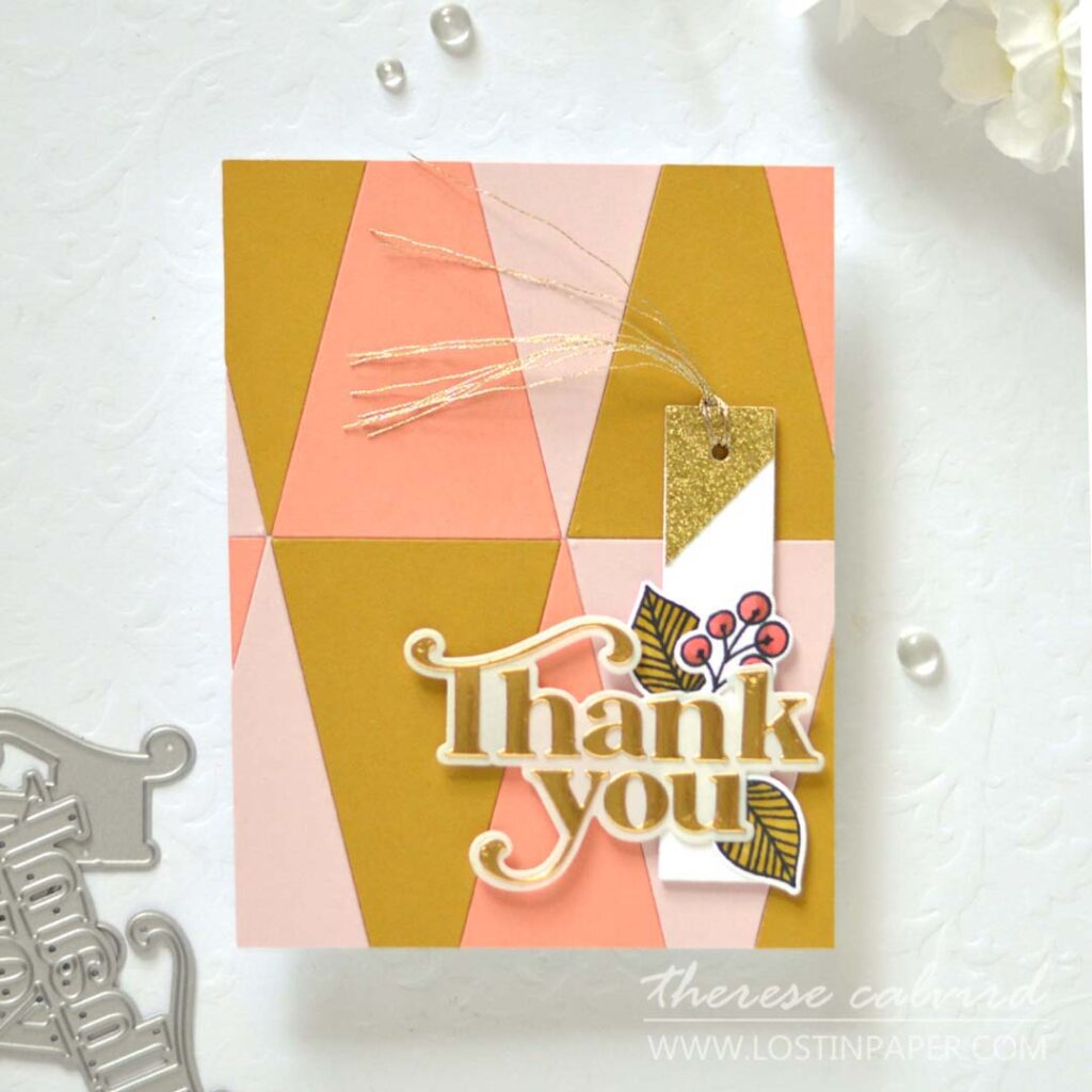 Therese Calvird - Ellen Hutson - Modern Tags - Pyramid Box Candy Corn Add-On - Fallisih - Thank You (card) 1