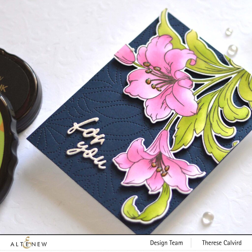 Altenew - Craft Your Life Project Kit Feathered Lilies -Dotted Tile - Sweet Sentiments - Take 2 With Therese (card video) 3 copy