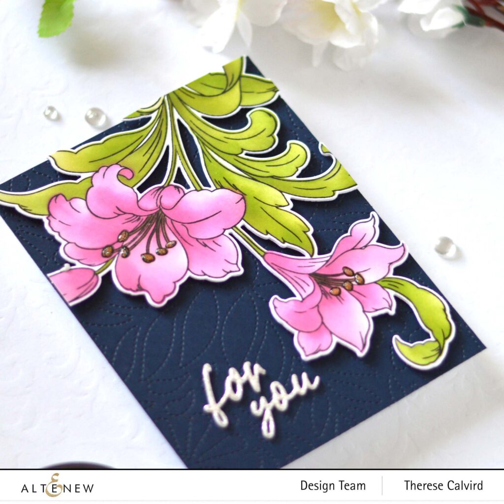 Altenew - Craft Your Life Project Kit Feathered Lilies -Dotted Tile - Sweet Sentiments - Take 2 With Therese (card video) 3 copy