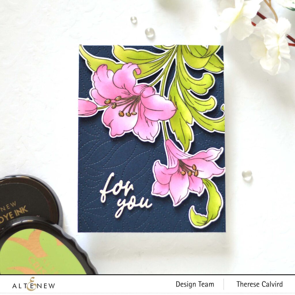 Altenew - Craft Your Life Project Kit Feathered Lilies -Dotted Tile - Sweet Sentiments - Take 2 With Therese (card video) 3 copy