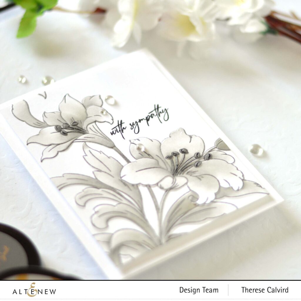 Altenew - Craft Your Life Project Kit Feathered Lilies - Fragile Foliage - Take 2 With Therese (card video) 3 copy