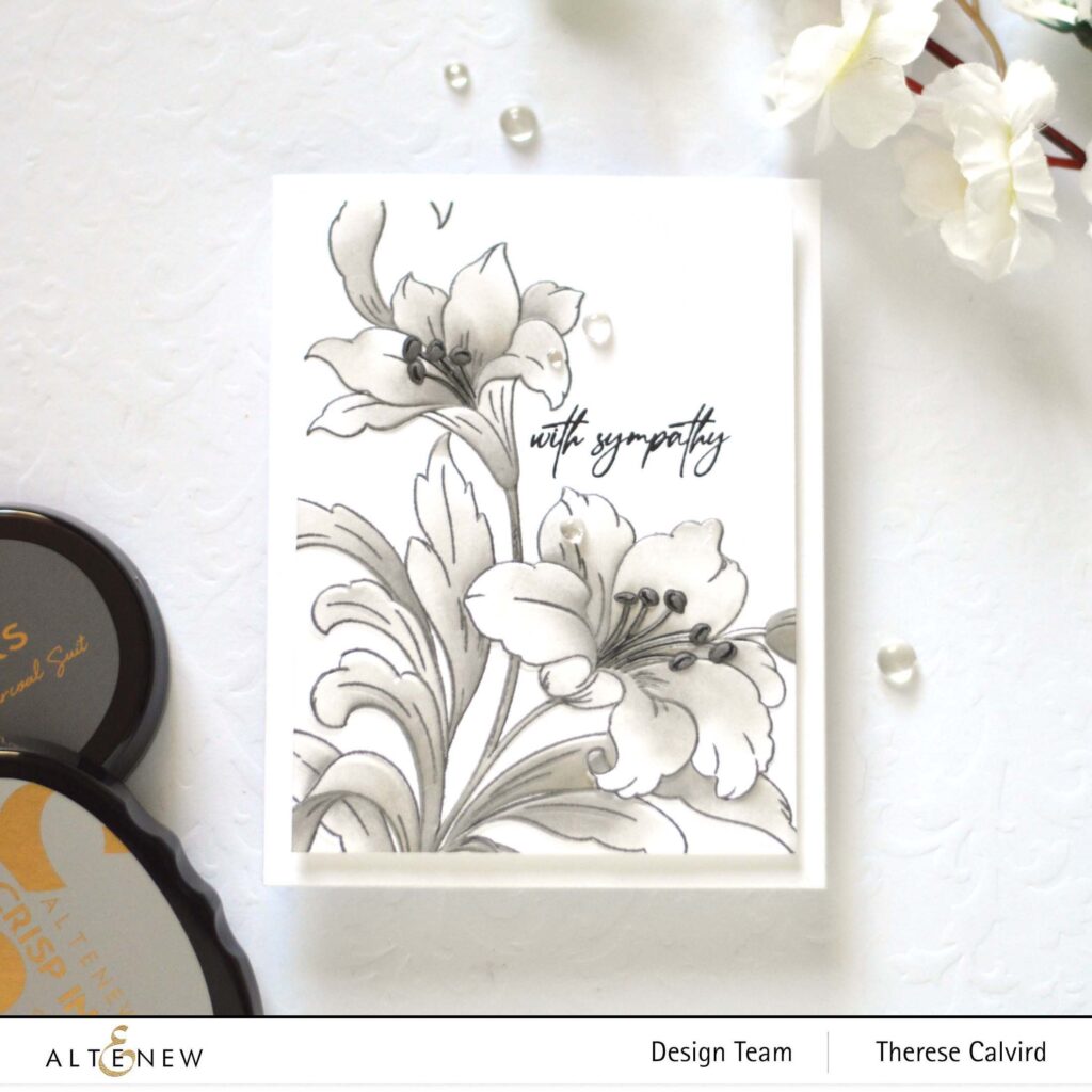 Altenew - Craft Your Life Project Kit Feathered Lilies - Fragile Foliage - Take 2 With Therese (card video) 3 copy