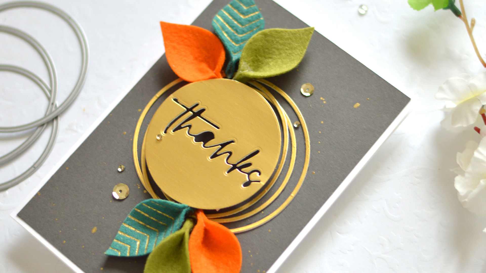 How to Add GLAMOROUS Hot Foil to Felt on an Autumn Wreath Card + Video!