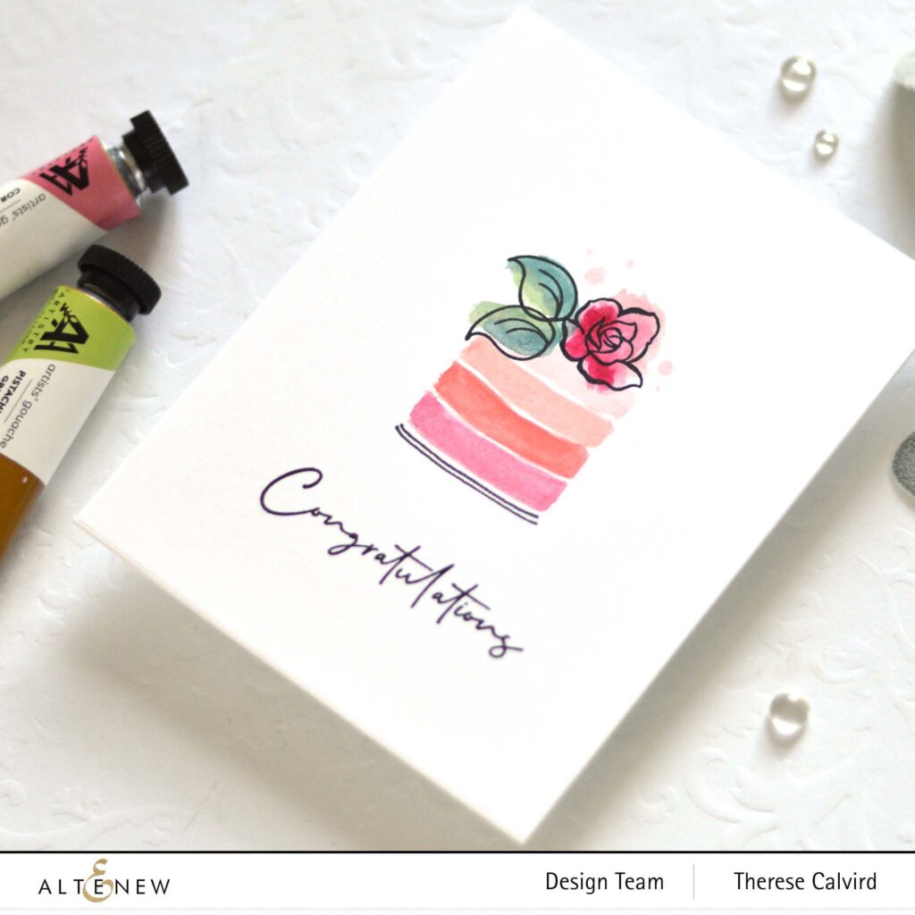 Altenew - Artists Gouache - Round Brushes - Amazing You - PAF Carnations (card) (1) copy