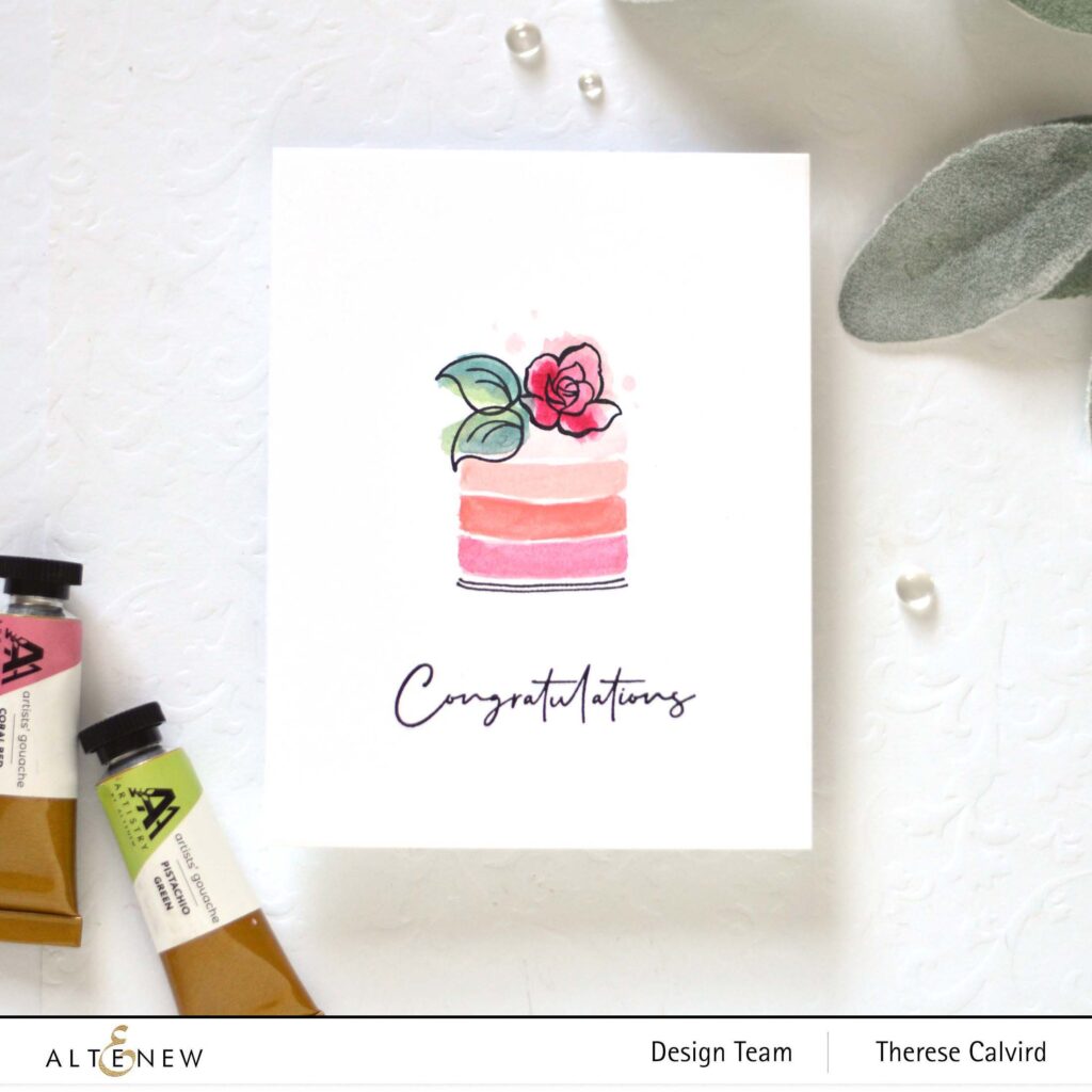 Altenew - Artists Gouache - Round Brushes - Amazing You - PAF Carnations (card) (1) copy