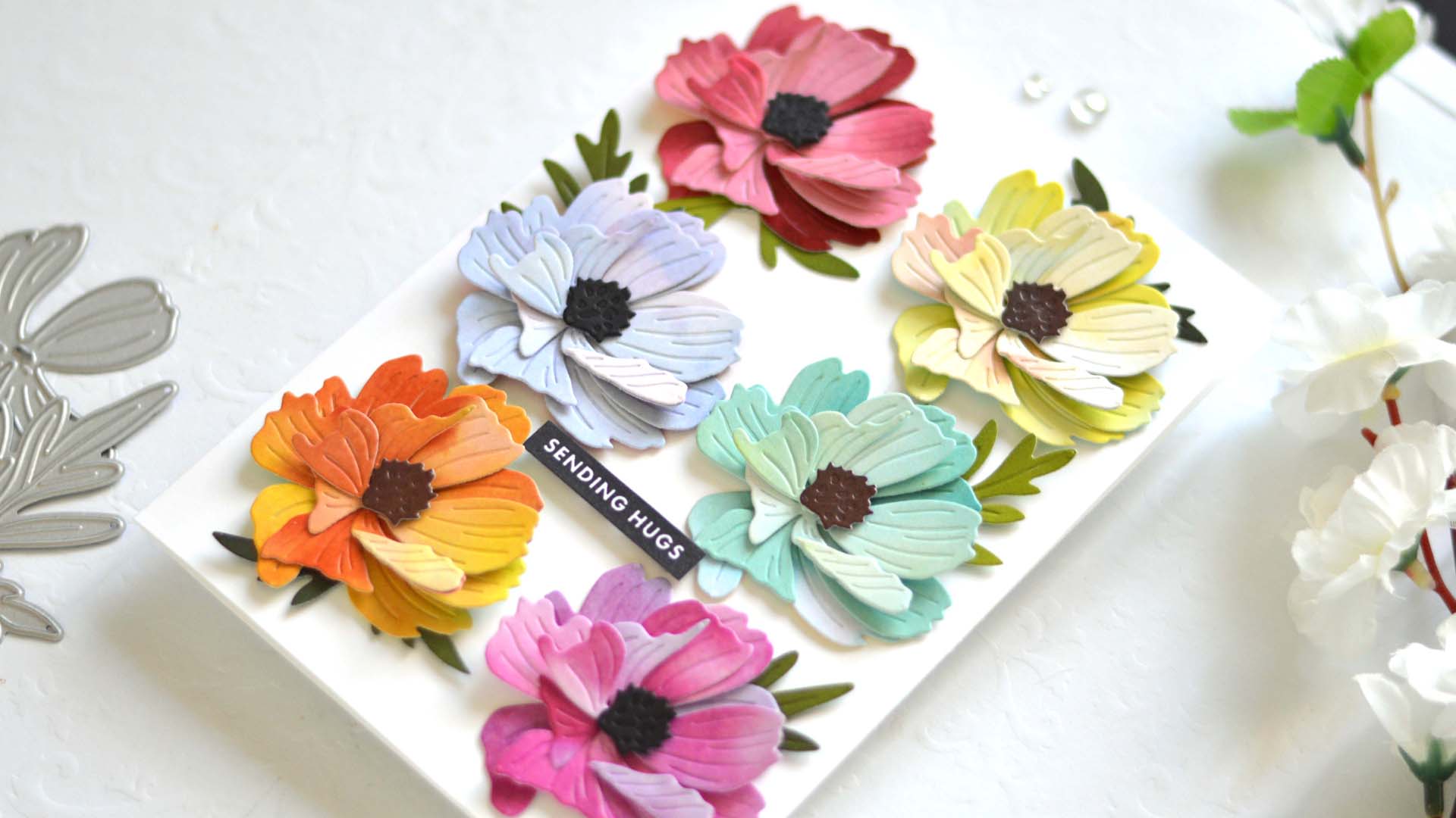 How to Fit A GORGEOUS Rainbow of Flowers on a Card 😉!