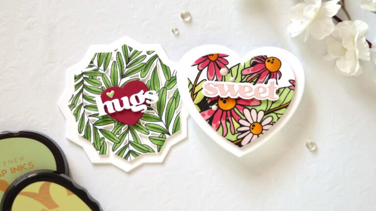 Altenew - Halftone Hearts - Versatile Greetings - Doodle Bouquet - Soda Top Nesting Dies - Climbing Leaves - Take 2 With Therese (card video) (1)