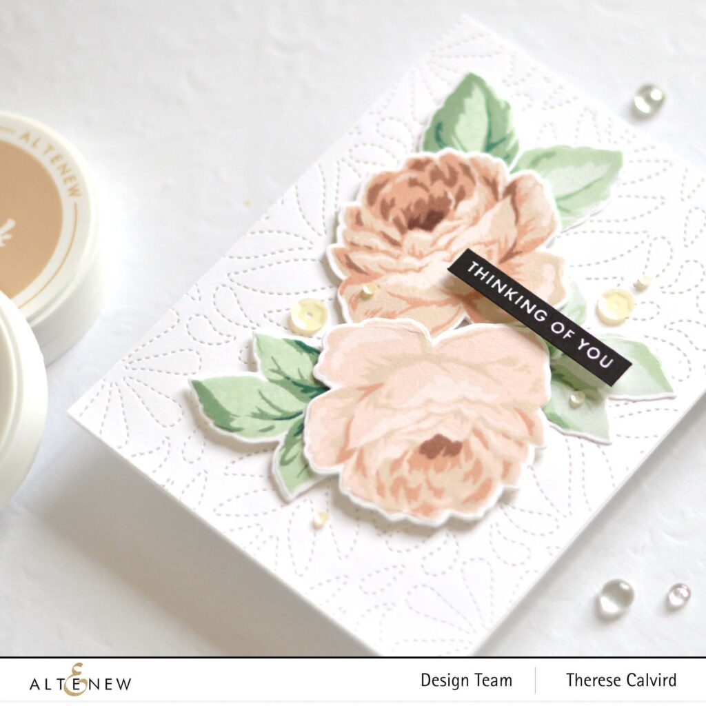 Altenew - Antique Roses - Dotted Tile - Bold Sentiments - Take 2 With Therese (card video) 7 copy