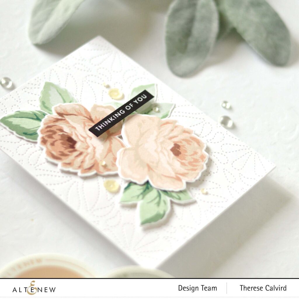 Altenew - Antique Roses - Dotted Tile - Bold Sentiments - Take 2 With Therese (card video) 7 copy