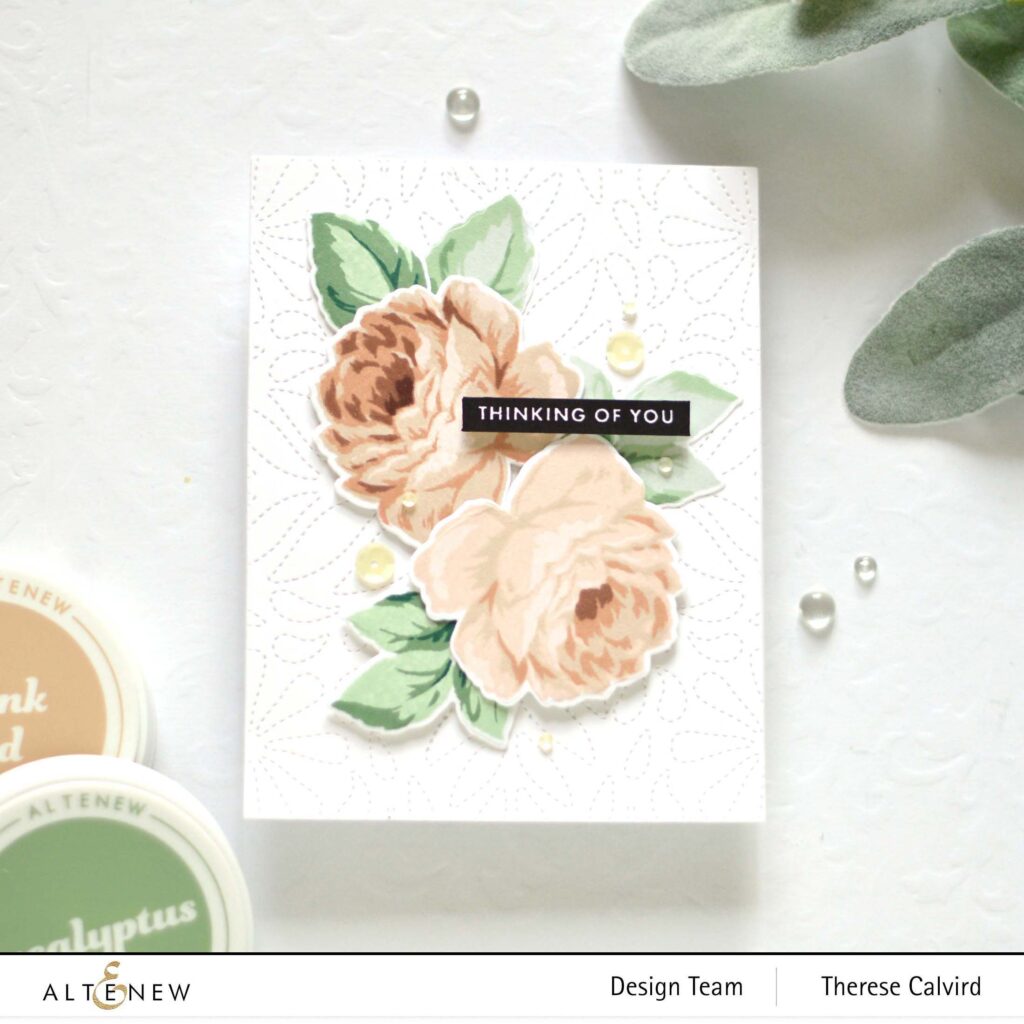 Altenew - Antique Roses - Dotted Tile - Bold Sentiments - Take 2 With Therese (card video) 7 copy