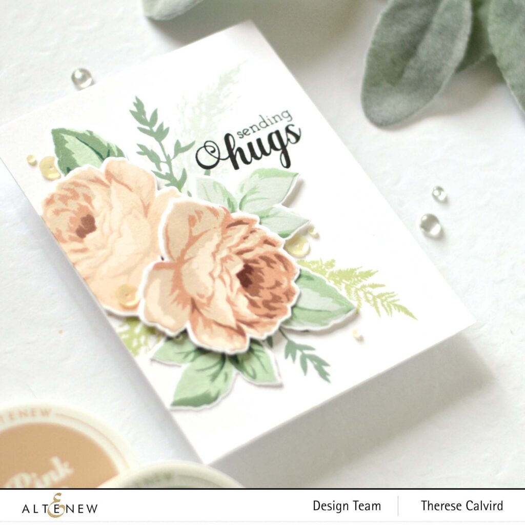 Altenew - Antique Roses - Eclectic Bouquet - Fancy Greetings - Take 2 With Therese (card video) 4 copy