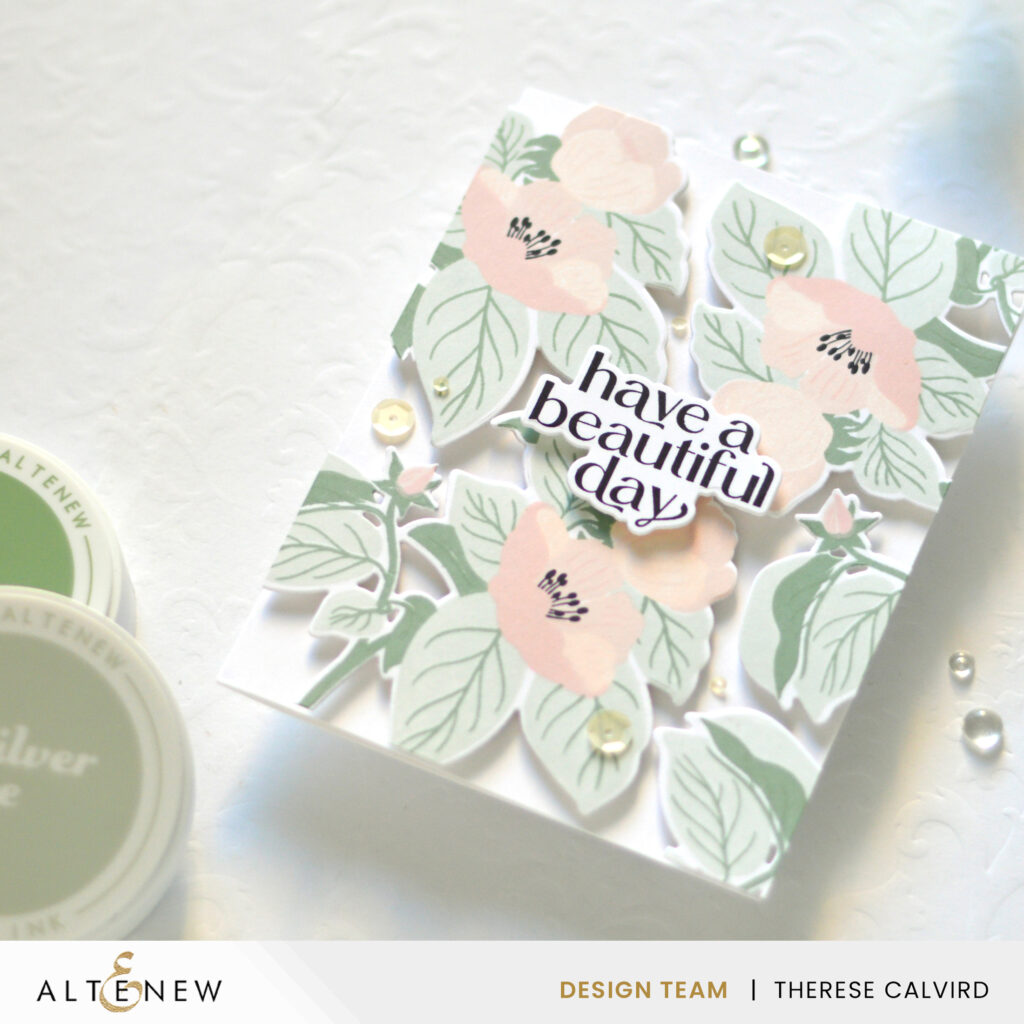Altenew - Cupped Flowers - Rainforest Leaves Wreath Builder (card) (1) copy