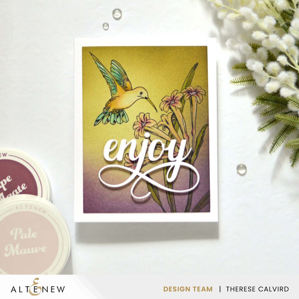 Altenew -Humminbird Nectar Press Plates - Fancy Enjoy (cards) (4) copy