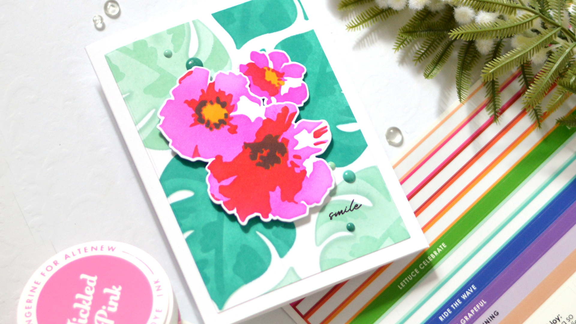 Bright and Beautiful ‘Watercolor’ Floral Card – Or is it?