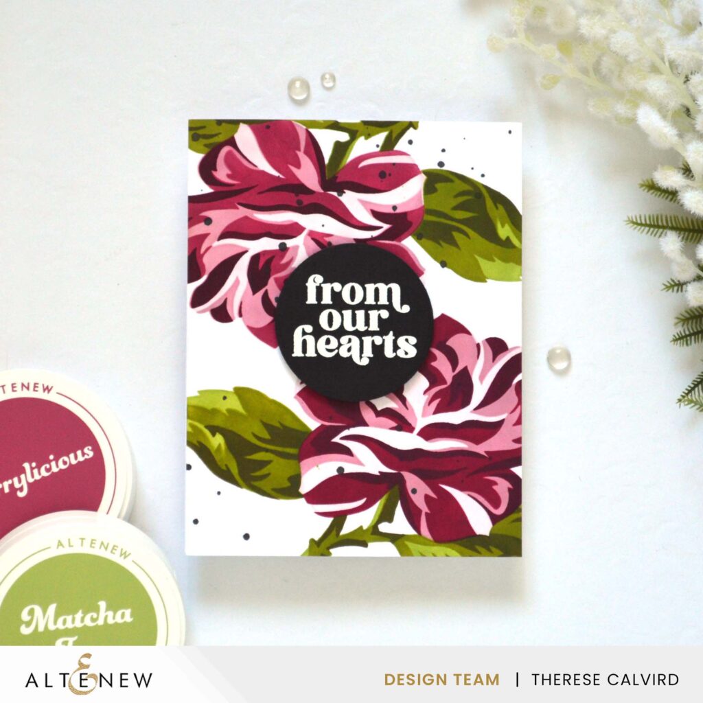 Altenew - Mega Blossom Stencil - Classsic Greetings - Fine rings - Circle Die (card) (2) copy