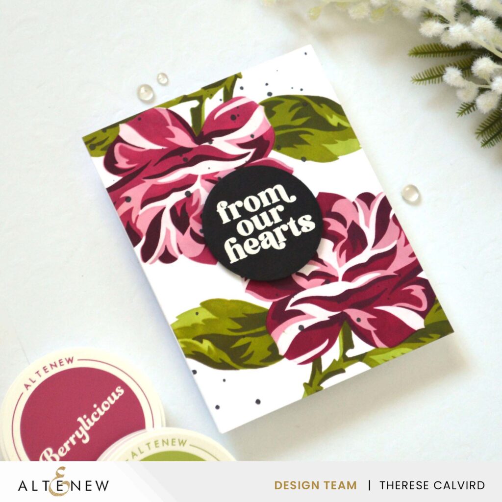 Altenew - Mega Blossom Stencil - Classsic Greetings - Fine rings - Circle Die (card) (2) copy