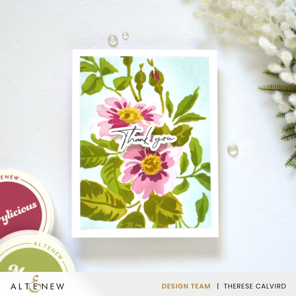 Altenew - Stencil Art - Playful Watercolor Flowers - Elegant Sayings (card) (2) copy
