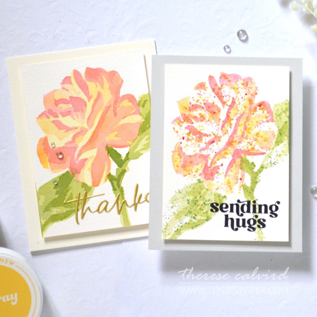 Altenew - Mega Blossom Stencil - Sweet Sentiments - Classical Sentiments - Take 2 With Therese (card video) (1)