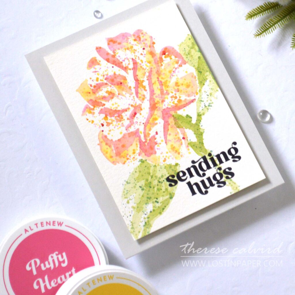 Altenew - Mega Blossom Stencil - Sweet Sentiments - Classical Sentiments - Take 2 With Therese (card video) (2)