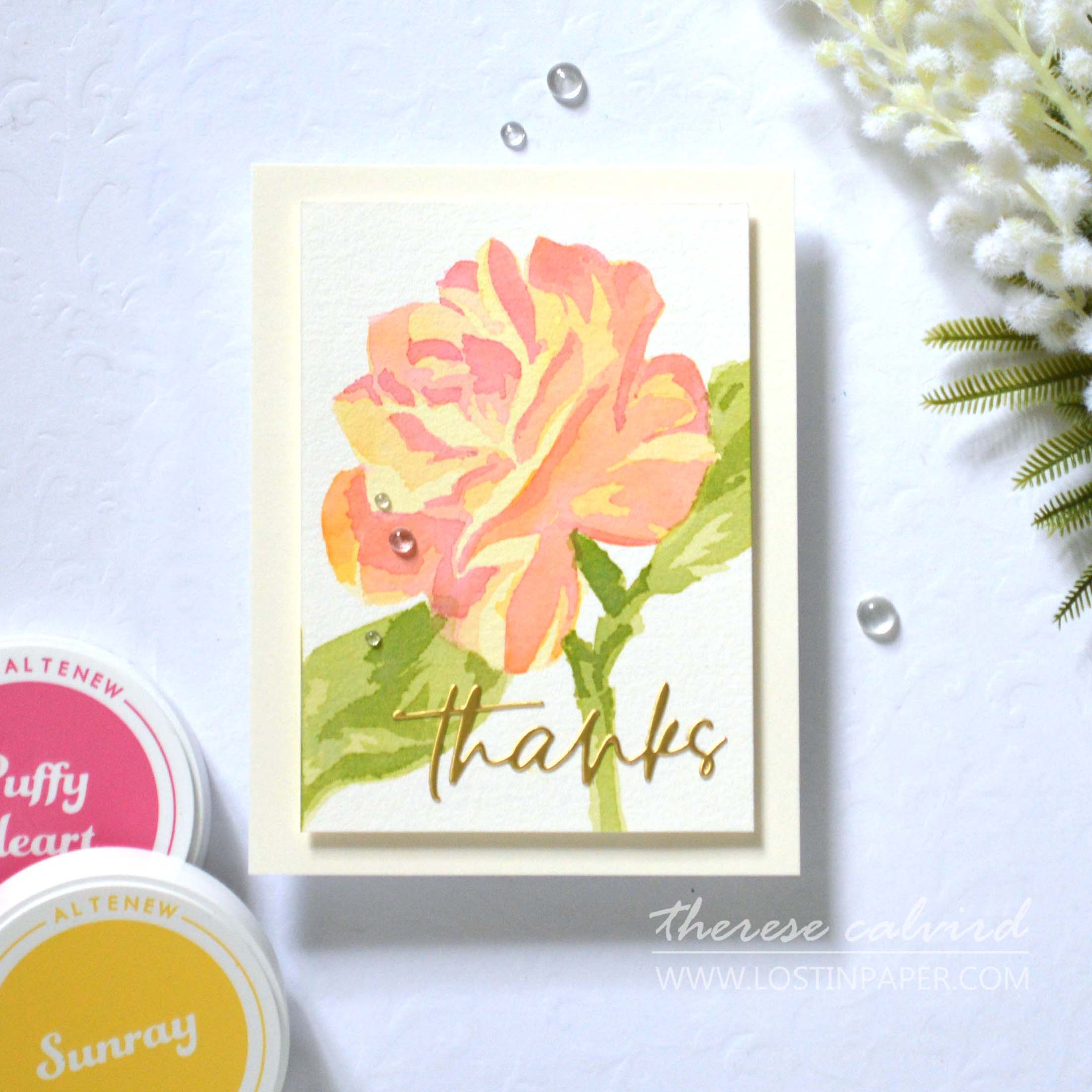 Altenew - Mega Blossom Stencil - Sweet Sentiments - Classical Sentiments - Take 2 With Therese (card video) (5)