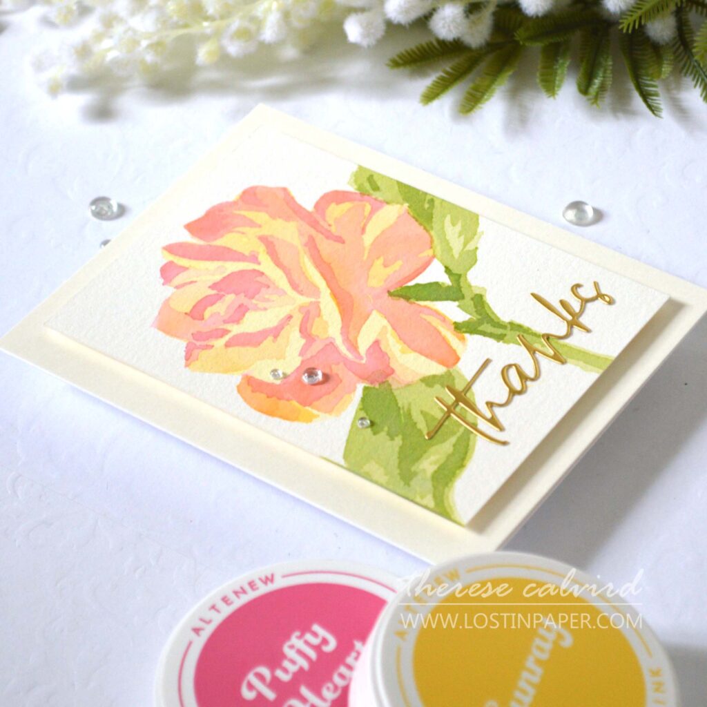 Altenew - Mega Blossom Stencil - Sweet Sentiments - Classical Sentiments - Take 2 With Therese (card video) (5)