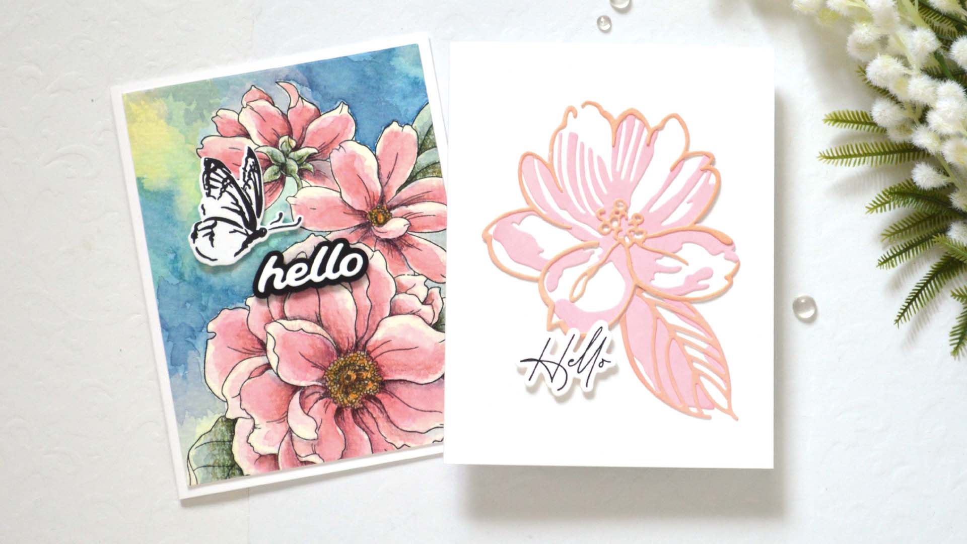 2 BEAUTIFUL But Different Floral Cards! Celebrating a New February Altenew Blog Hop + Giveaway!