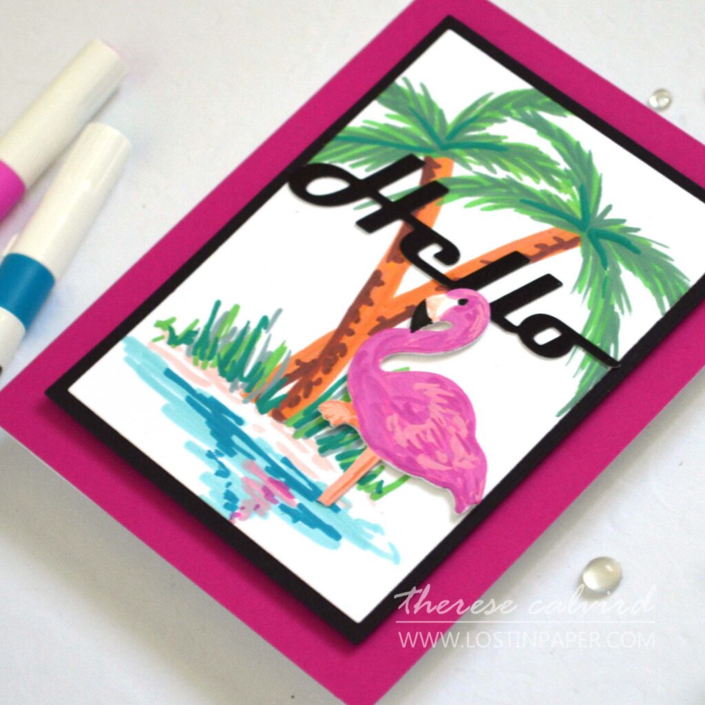 Altenew - Acrylic Markers Vol 1 - Poised Flamingo Die - Bold Greetings (3)