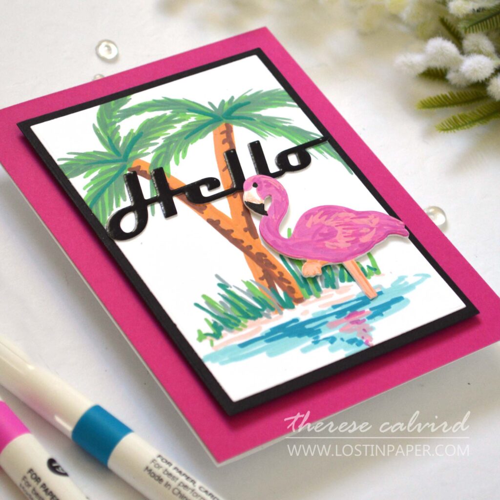 Altenew - Acrylic Markers Vol 1 - Poised Flamingo Die - Bold Greetings (3)