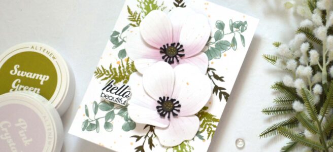 Altenew - Anemone Blue Poppy - Eclectic Bouquet - Cupped Flowers (card) (3)