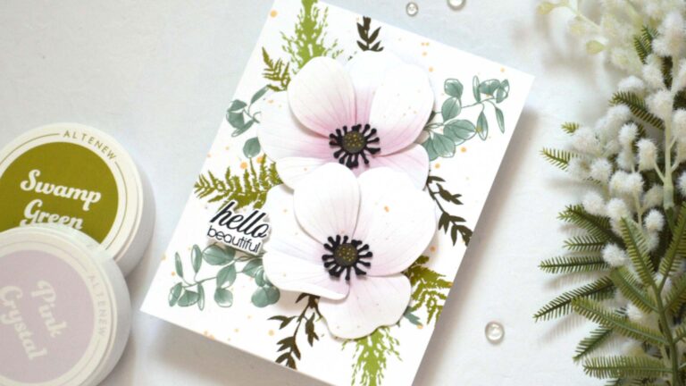 Altenew - Anemone Blue Poppy - Eclectic Bouquet - Cupped Flowers (card) (3)