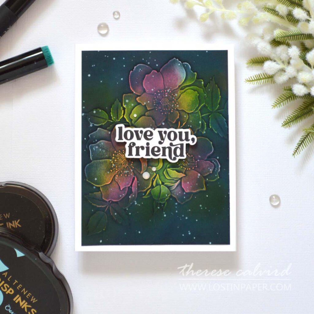 Therese Calvird - 3D Stencil Technique (Live card video) (1)
