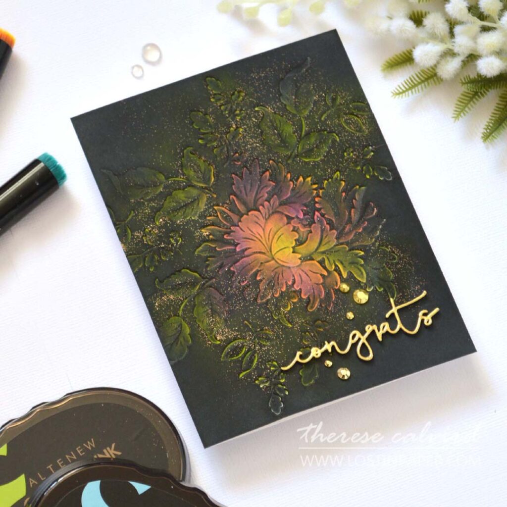 Therese Calvird - 3D Stencil Technique (Live card video) (1)