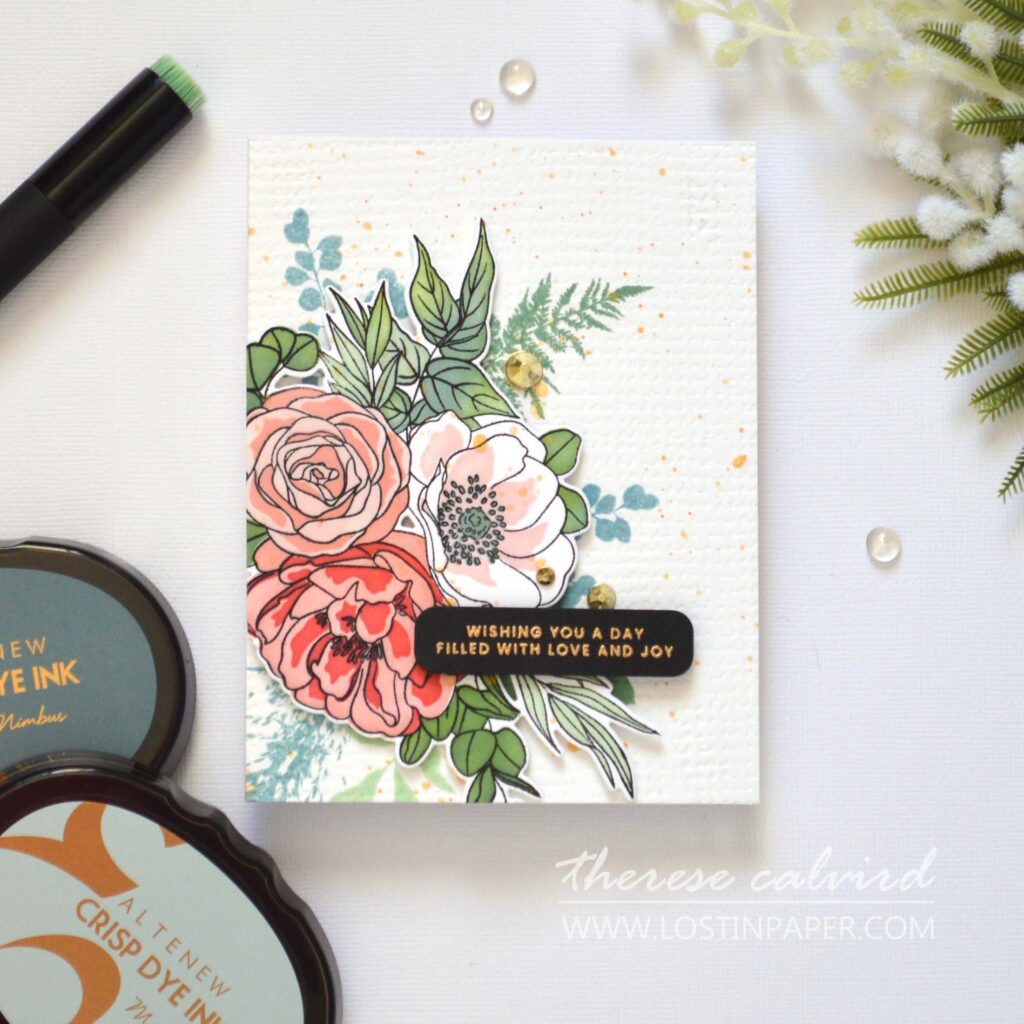 Altenew - Essential Textures Rustic Burlap - Eclectic Bouquet - Plants & Vases - Featured Sentiments - Take 2 With Therese (card video) (1)