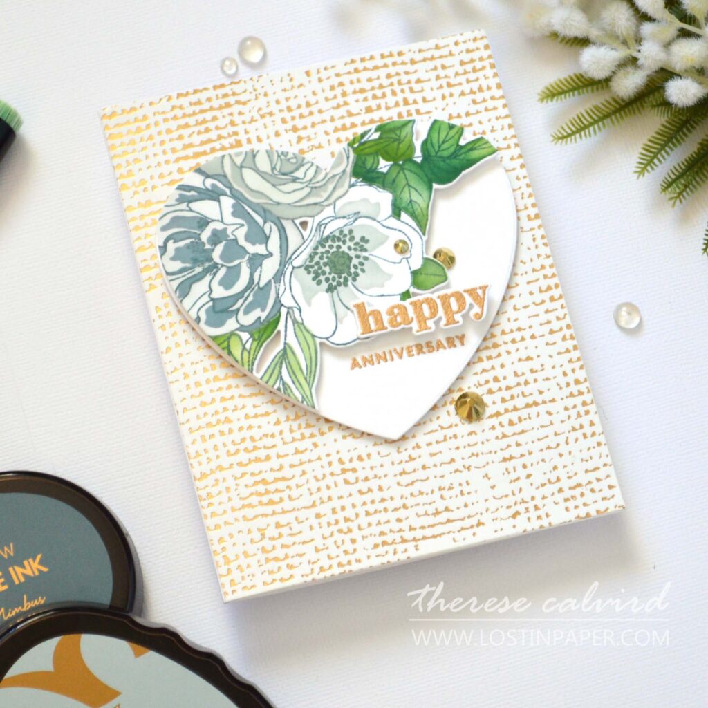 Altenew - Essential Textures Rustic Burlap - Eclectic Bouquet - Rosa Gallica - Halftone Hearts - Take 2 With Therese (card video) (1)