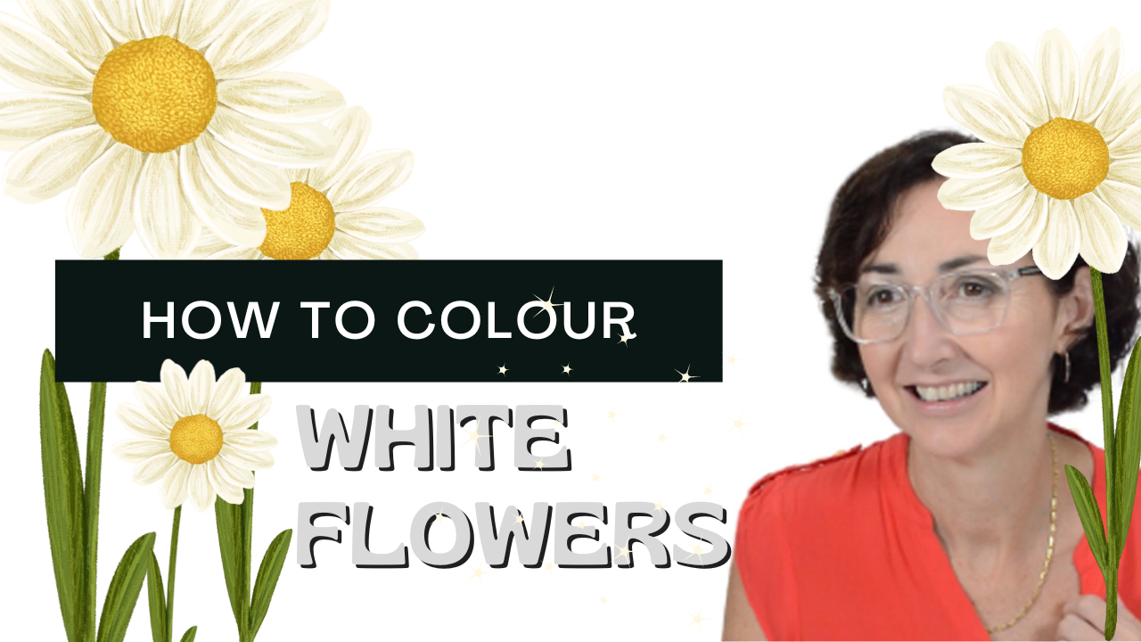 How to Color BEAUTIFUL White Flowers with Alcohol Markers (+ Video)
