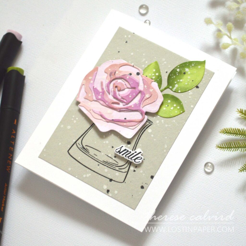 Altenew - Artist Marker Techniques - Cupped Flowers - CAF Rose Versatile Vases - Take 2 With Therese (cardmaking video) (1)