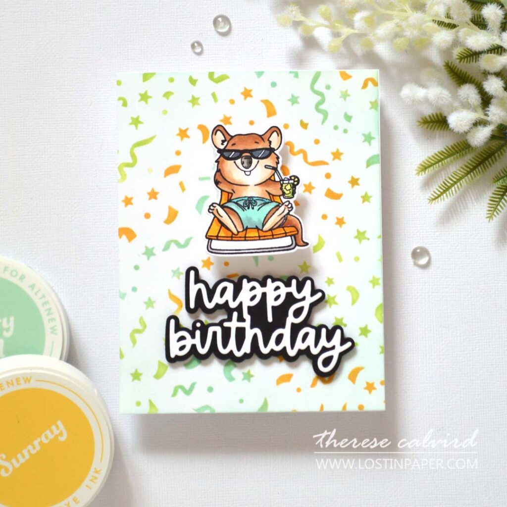 Therese Calvird - Kat Scrappiness - Confetti Party - Summer Quokka - Concord & 9th - Everyday Sentiments (Live card video) (1)
