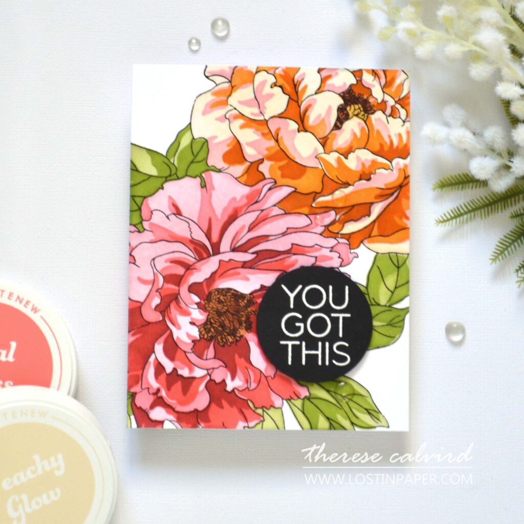 Altenew - Stampwheel 2.0 - Billowing Peonies - Rainforest Leaves Wreath Builder - Fine Rings - Circles (card video) (1)