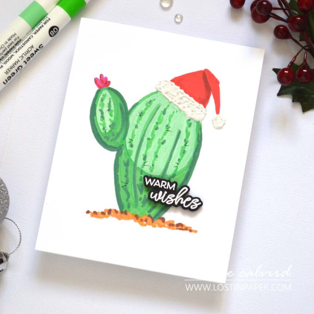Therese Calvird - Same But Different Christmas Card Series 2024 - Minimal Supplies Drawing (card making video) (14)