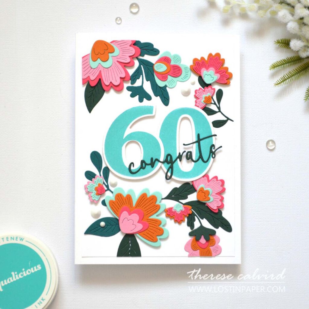 Therese Calvird - Swatch Color Combo - Alex Syberia Designs Mysterious Petals - Spellbinders - Bold Numbers (Live Card Video) (1)