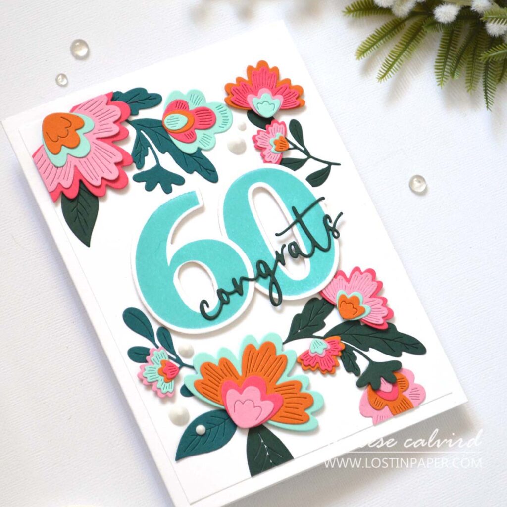 Therese Calvird - Swatch Color Combo - Alex Syberia Designs Mysterious Petals - Spellbinders - Bold Numbers (Live Card Video) (1)