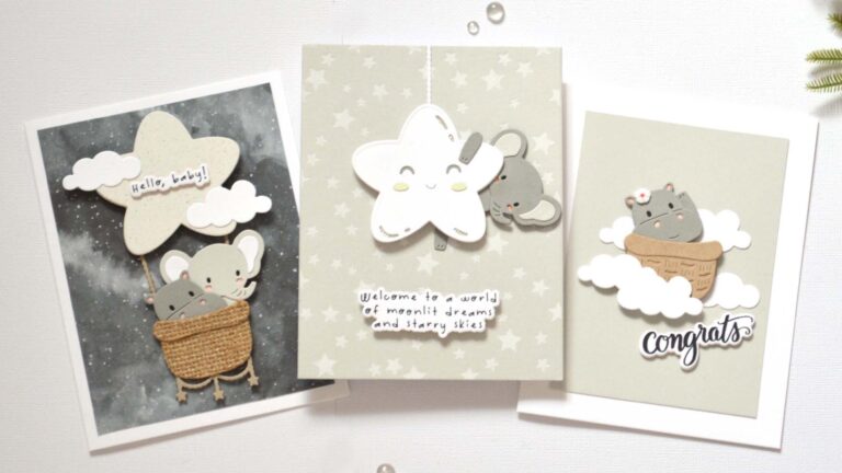 Therese Calvird - Spellbinders Swinging Among the Stars - Little Smile Sentiments - Falling Stars (cards) (7)