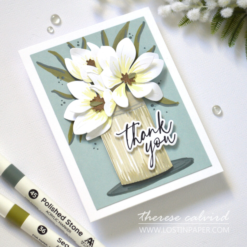 Altenew - Acrylic Markers Vol 2 - Magnificent Magnolias - Daisies - Scripty Sentiments - Take 2 With Therese (card video) (10)