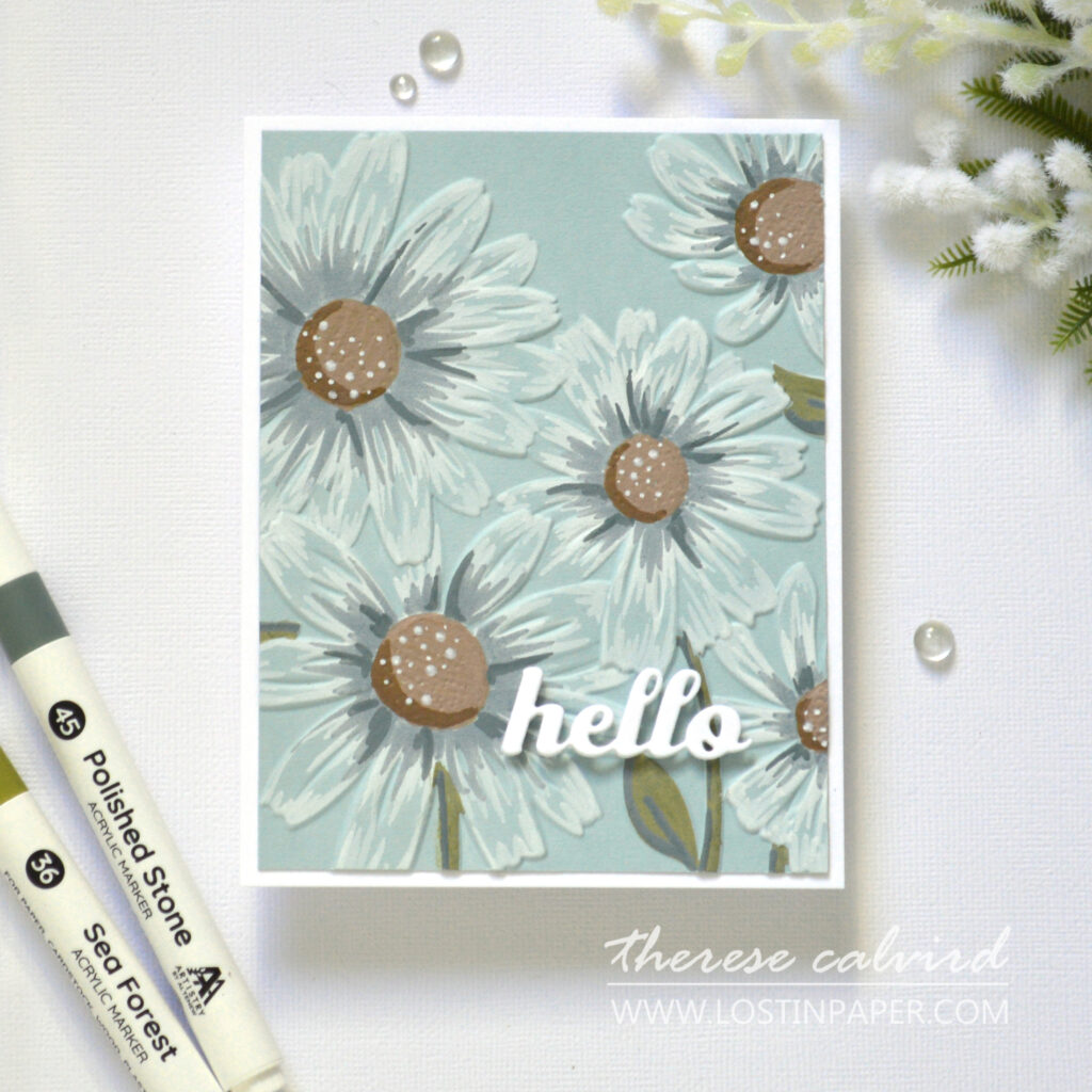 Altenew - Acrylic Markers Vol 2 - Magnificent Magnolias - Daisies - Scripty Sentiments - Take 2 With Therese (card video) (10)
