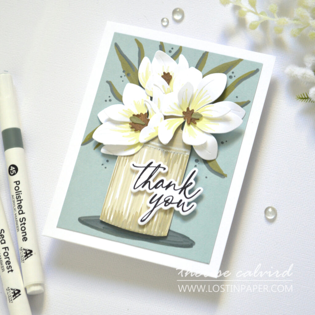 Altenew - Acrylic Markers Vol 2 - Magnificent Magnolias - Daisies - Scripty Sentiments - Take 2 With Therese (card video) (10)