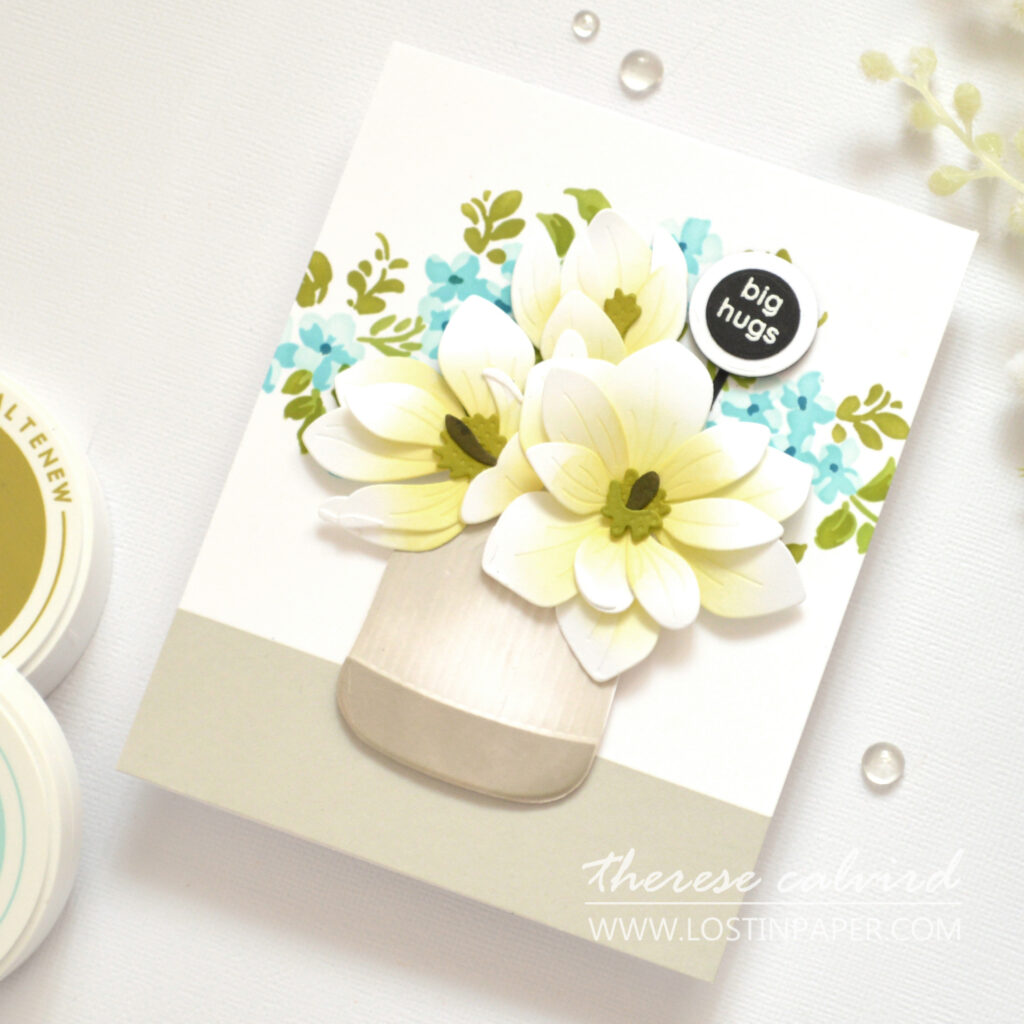 Altenew - Magnificent Magnolias CYL - Ditsy Flowers Wallpaper SA - Halftone Circles Nesting Die (cards) (2)