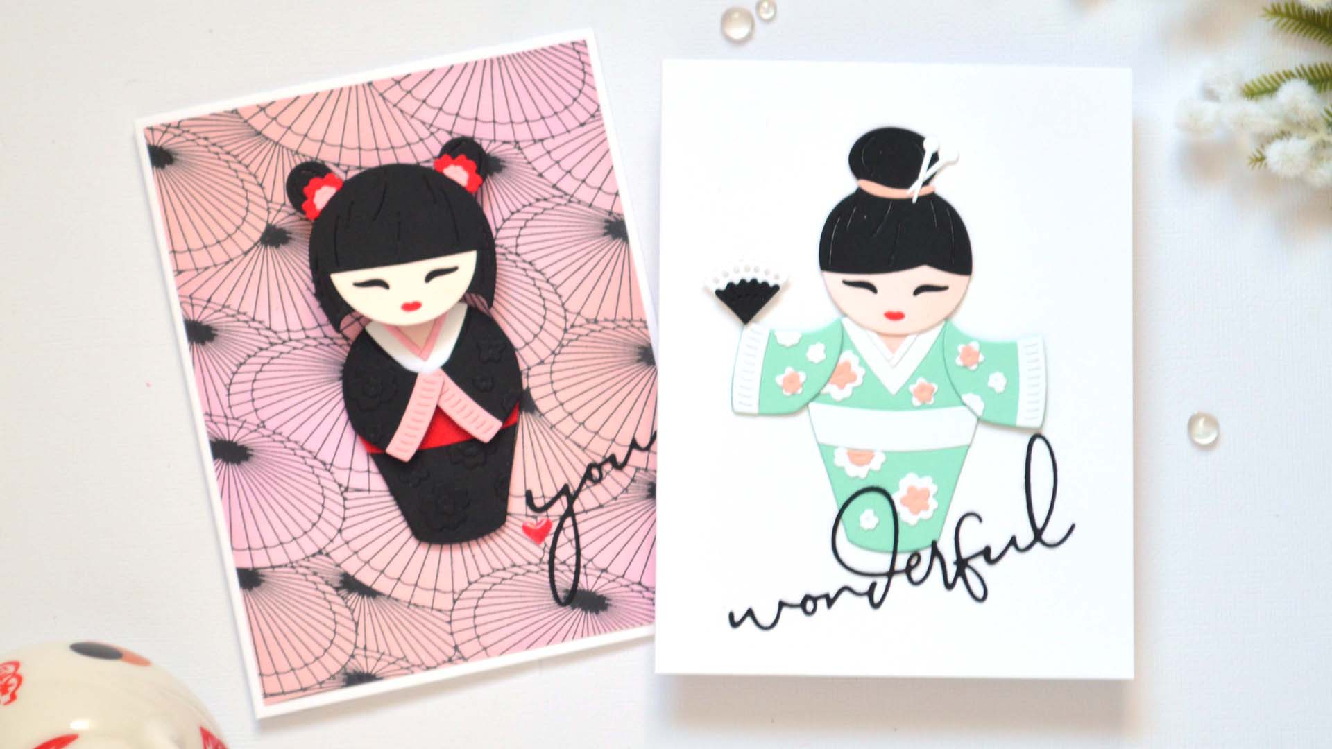 Make Your Own UNIQUE Kokeshi Doll Greeting Cards with Dies!