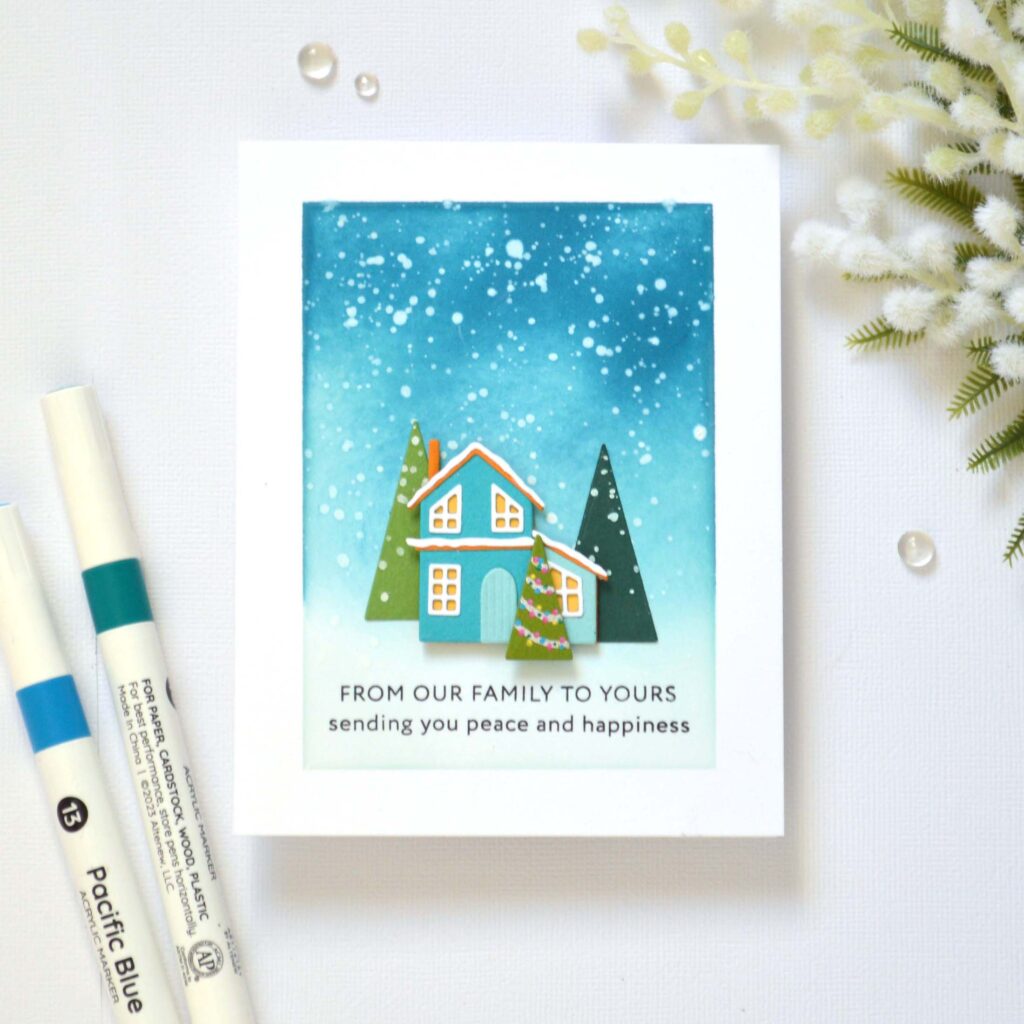 Cozy Christmas tree card featuring triangle dies