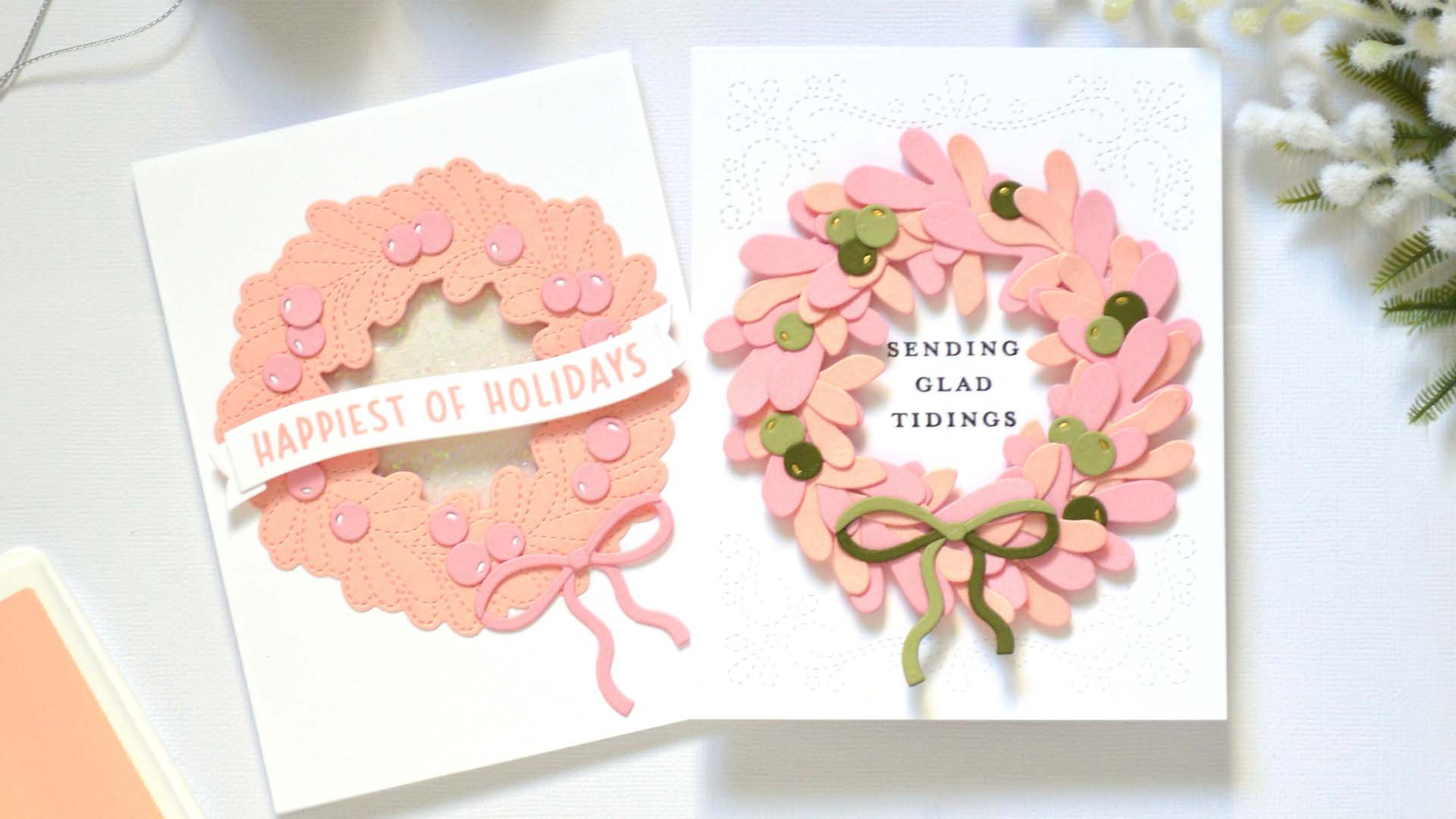 Holiday Wreath Cards with a Sweet, Modern Palette!