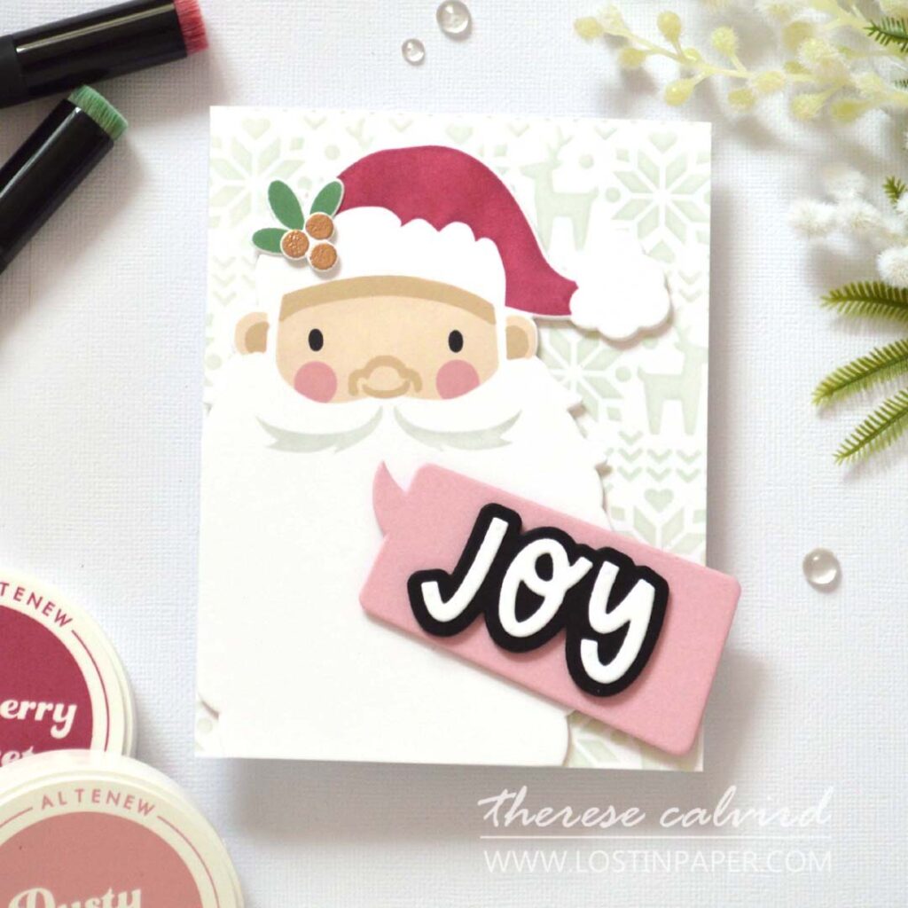 Holiday stencil Christmas cards created by Therese Calvird using a variety of easy techniques
